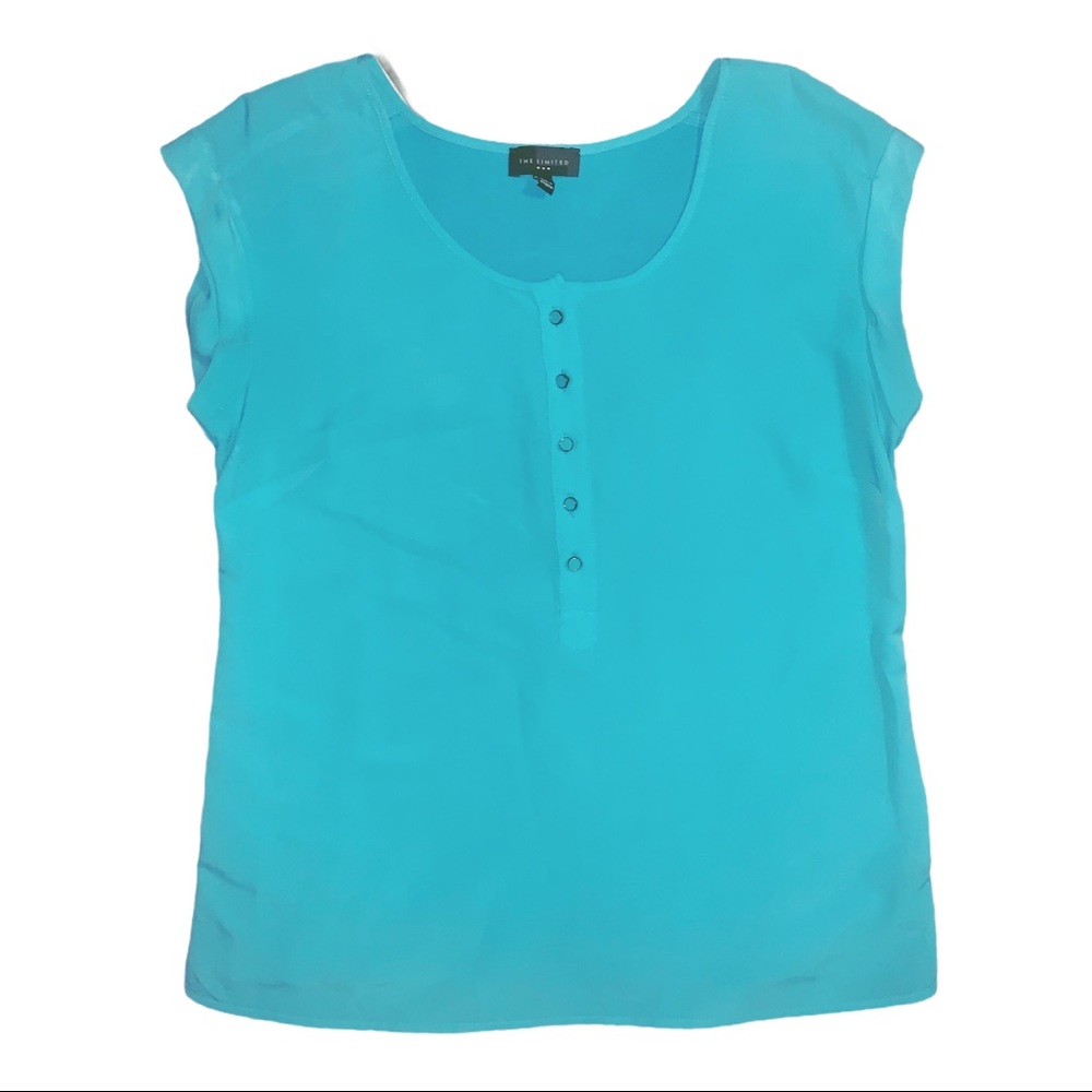 The Limited Blue Short Sleeve Blouse Sz S